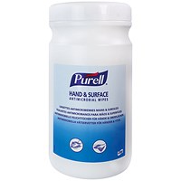Purell Hand and Surface Antimicrobial Wipes Tub, 200 Sheets, Pack of 6
