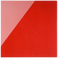 Bi-Office Glass Magnetic Memo Tile, Red Glass Surface, Frameless, 480x480mm