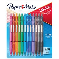 PaperMate Inkjoy 300Rt Ballpoint Pen, Medium 1.0mm Tip, Assorted, Pack of 24