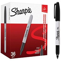 Sharpie Permanent Marker Fine Black (Pack of 36)