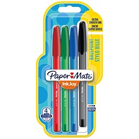 Paper Mate Inkjoy 100 Capped Ballpoint Pens Medium Assorted (Pack of 4)