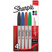 Sharpie Permanent Marker Fine Assorted Pack of 4