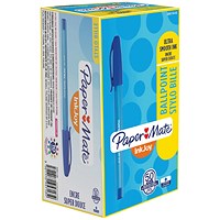 Paper Mate InkJoy 100 Ballpoint Pen, Blue, Pack of 50