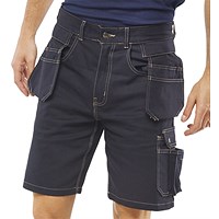 Beeswift Grantham Multi-Purpose Pocket Shorts, Navy Blue, 34