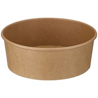 Go-Pak Round PE Lined Kraft Bowl, 1300ml, Pack of 300 Go-Pak Round PE Lined Kraft Bowl, 1300ml, Pack of 300