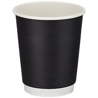 Go-Pak Double Wall Hot Cups, 227ml, Black, Pack of 500
