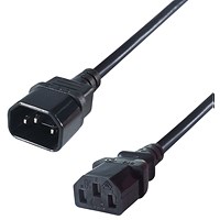 ConneKt Gear 2m Extension Power Cable C14 Plug to C13 Socket