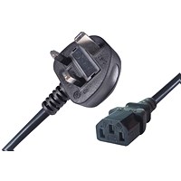 Connekt Gear IEC C13 Male to UK Mains Power Plug, 1.8m Lead, Black Connekt Gear IEC C13 Male to UK Mains Power Plug, 1.8m Lead, Black