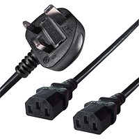 Connekt Gear 2.5m Mains Splitter Cable Plug to 2 C13 Sockets Connekt Gear 2.5m Mains Splitter Cable Plug to 2 C13 Sockets