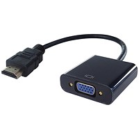 Connekt Gear HDMI to VGA Adaptor, 1m Lead, Black