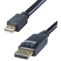 Connekt Gear Mini Display Port to Display Port Cable, 2m Lead, Black
