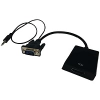 Connekt Gear VGA to HDMI Adapter Male to Female VGA Source Black/Grey