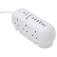 Connekt Gear 2m Desktop 6 Way Surge Protector With 4 USB-A and 2 USB-C 65W