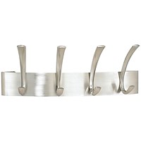 Safco Curve 4 Hook Coat Rack 127x432x152mm Silver