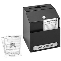 Safco Locking Suggestion Box, Black