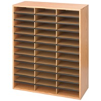 Safco Literature Organiser, 36 Compartments, Oak