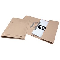 Elba Back Pocket Transfer Files, 260gsm, Foolscap, Buff, Pack of 25