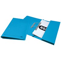 Elba Back Pocket Transfer Files, 260gsm, Foolscap, Blue, Pack of 25