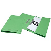 Elba Back Pocket Transfer Files, 260gsm, Foolscap, Green, Pack of 25