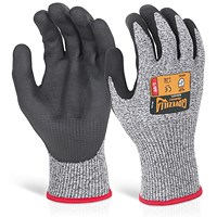 Glovezilla Nitrile Palm Coated Gloves, Grey, 2XL