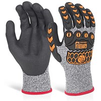 Glovezilla Nitrile Palm Coated Gloves, Grey, Large