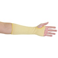 Glovezilla Para-Aramid Sleeve With Thumb Hole, 10”, Yellow, Pair