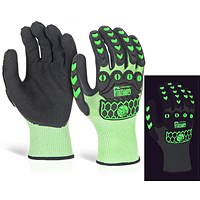 Gloveszilla Glow In The Dark Foam Nitrile Gloves, Green, 2XL