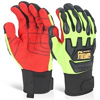 Glovezilla Mechanical Impact Gloves, Green, 2XL