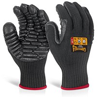 Glovezilla Anti-Vibration Gloves, Black, Medium