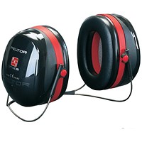 3M Peltor Optime III Neckband Ear Defenders, Black & Red 3M Peltor Optime III Neckband Ear Defenders, Black & Red