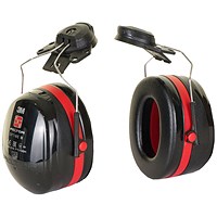 3M Peltor Optime III Helmet Attach Ear Defenders, Black & Red