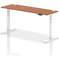 Air 1800mm Slim Rectangular Height-Adjustable Desk, White Leg, Walnut Air 1800mm Slim Rectangular Height-Adjustable Desk, White Leg, Walnut