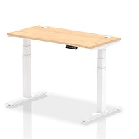 Air Height-Adjustable Slim Desk, White Leg, 1200mm, Maple