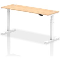 Air Height-Adjustable Slim Desk, White Leg, 1800mm, Maple