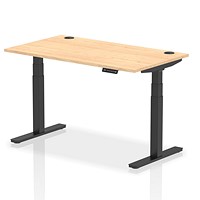 Air 1400mm Rectangular Height-Adjustable Desk, Black Leg, Maple Air 1400mm Rectangular Height-Adjustable Desk, Black Leg, Maple