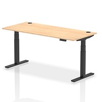 Air 1800mm Rectangular Height-Adjustable Desk, Black Leg, Maple Air 1800mm Rectangular Height-Adjustable Desk, Black Leg, Maple
