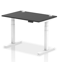 Air Height-Adjustable Desk, White Leg, 1200mm, Black