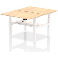 Air 2 Person Sit-Standing Scalloped Bench Desk, Back to Back, 2 x 1200mm (800mm Deep), White Frame, Maple Air 2 Person Sit-Standing Scalloped Bench Desk, Back to Back, 2 x 1200mm (800mm Deep), White Frame, Maple