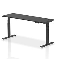 Air 1800mm Slim Rectangular Height Adjustable Desk, Black Leg, Black Air 1800mm Slim Rectangular Height Adjustable Desk, Black Leg, Black