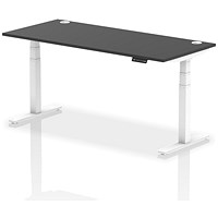 Air 1800mm Rectangular Height Adjustable Desk, White Leg, Black Air 1800mm Rectangular Height Adjustable Desk, White Leg, Black