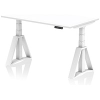 Air 1400mm Height Adjustable Desk, White Leg with Piste Foot, White Air 1400mm Height Adjustable Desk, White Leg with Piste Foot, White