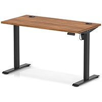 Air Lite 1200mm Slim Height Adjustable Office Desk, Black Leg, Walnut