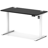 Air Lite 1200mm Slim Height Adjustable Office Desk, White Leg, Black