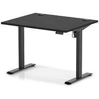 Air Lite 1000mm Height Adjustable Office Desk, Black Leg, Black