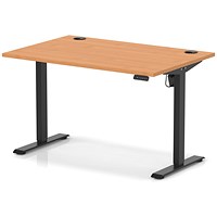 Air Lite 1200mm Height Adjustable Office Desk, Black Leg, Beech
