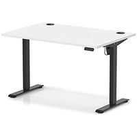 Air Lite 1200mm Height Adjustable Office Desk, Black Leg, White