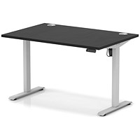 Air Lite 1200mm Height Adjustable Office Desk, Silver Leg, Black