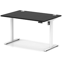 Air Lite 1200mm Height Adjustable Office Desk, White Leg, Black