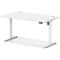 Air Lite 1400mm Height Adjustable Office Desk, White Leg, White