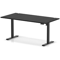 Air Lite 1600mm Height Adjustable Office Desk, Black Leg, Black